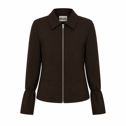 THE ZIPPER JACKET BROWN