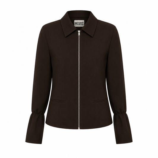 THE ZIPPER JACKET BROWN