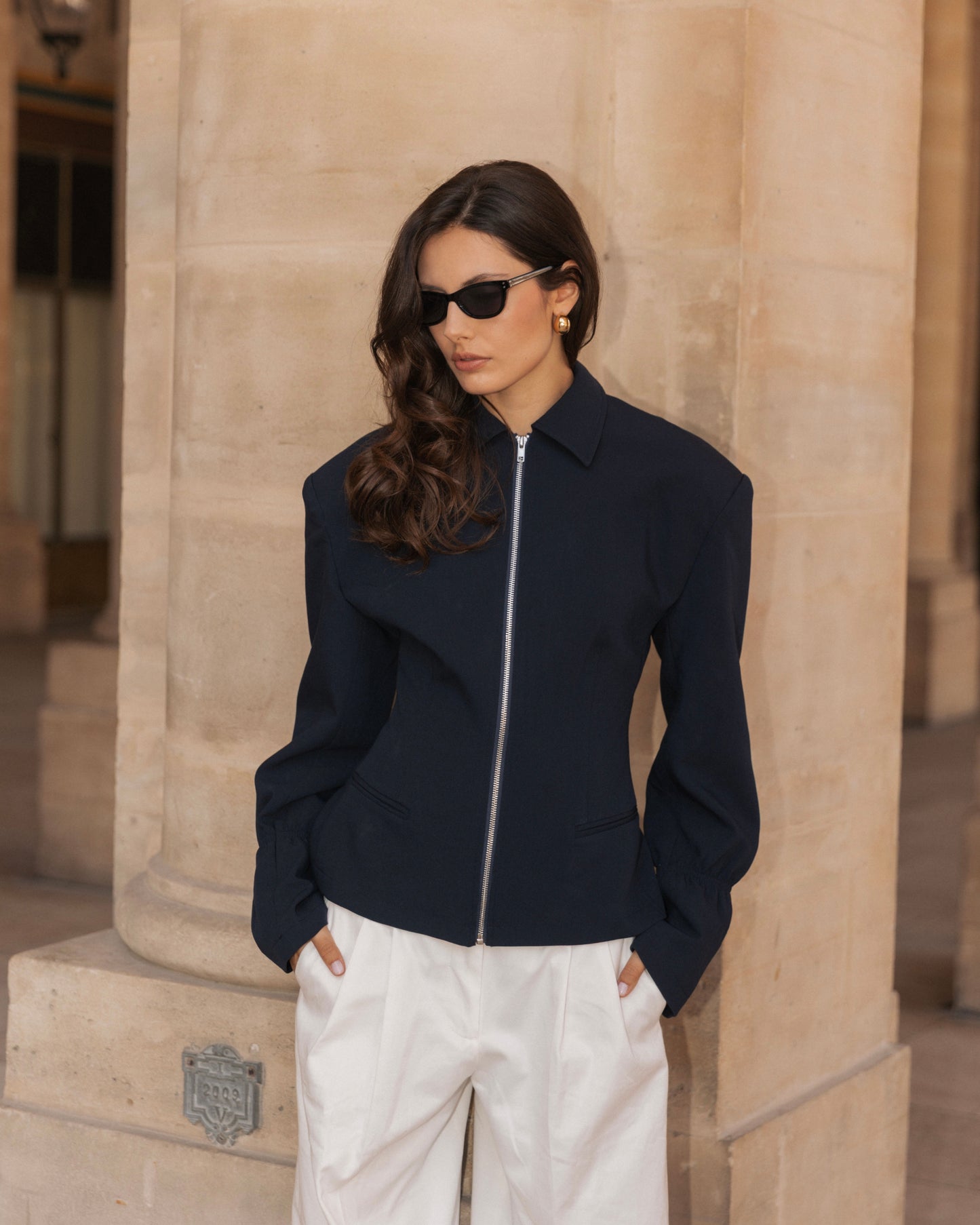 THE ZIPPER JACKET NAVY