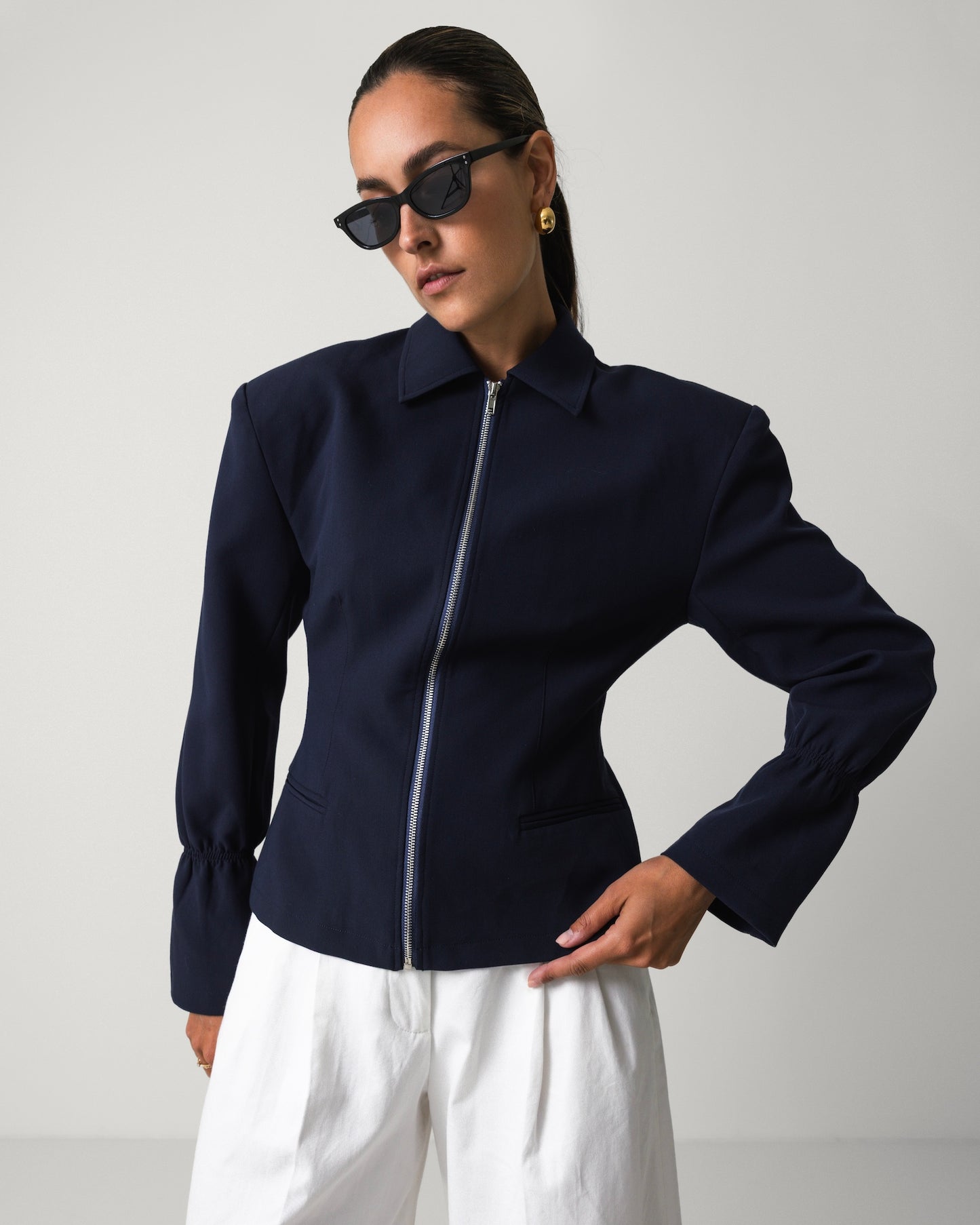 THE ZIPPER JACKET NAVY