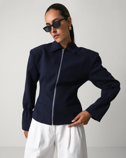 THE ZIPPER JACKET NAVY