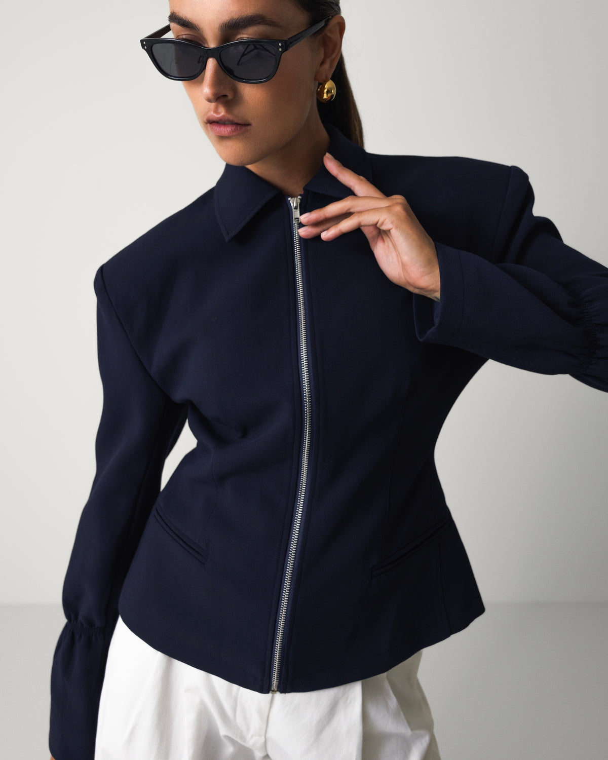 THE ZIPPER JACKET NAVY