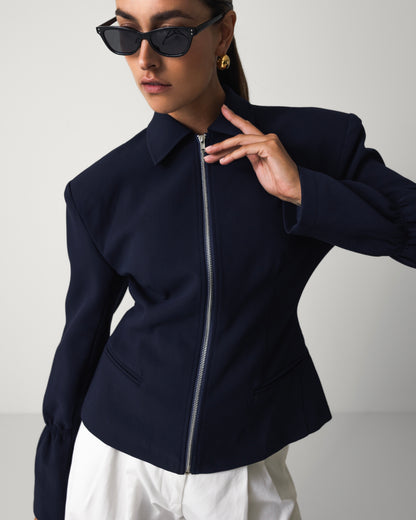 THE ZIPPER JACKET NAVY