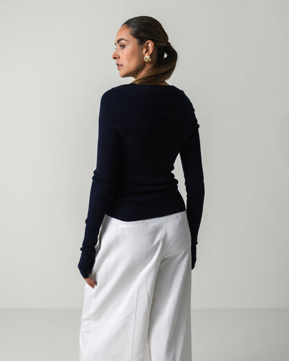 THE KNITTED JUMPER NAVY